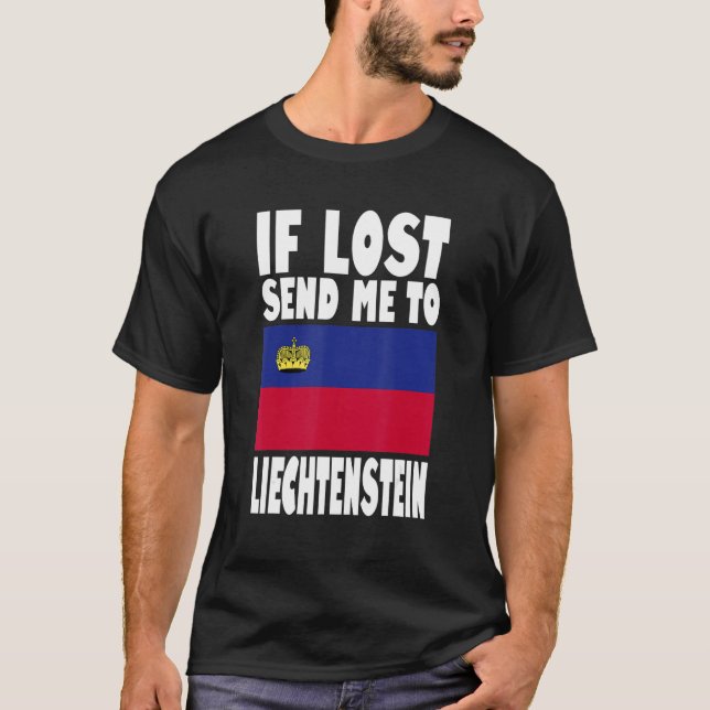 Liechtenstein Flag Design  If lost send me to Liec T-Shirt (Front)