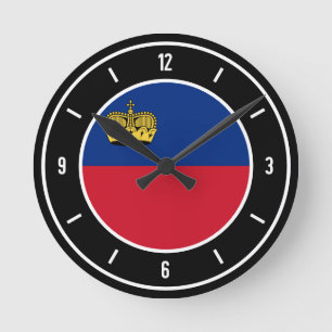 Liechtenstein Flag Elegant Round Clock