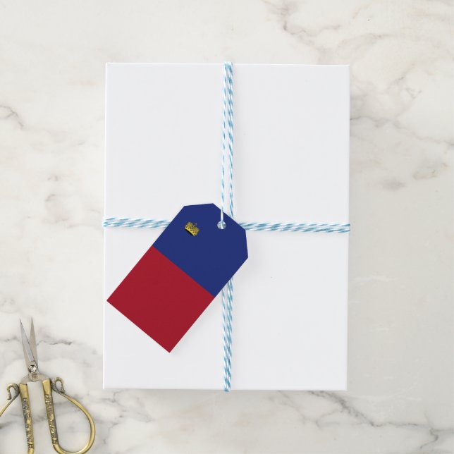 Liechtenstein flag gift tags (With Twine)