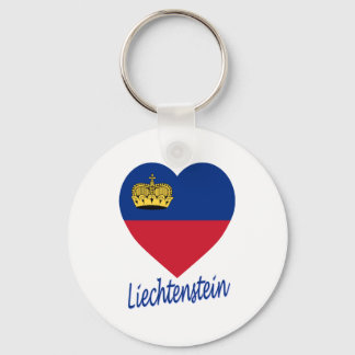 Liechtenstein Flag Heart Key Ring