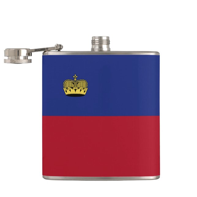 Liechtenstein flag hip flask (Opened)