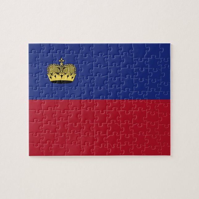 Liechtenstein flag jigsaw puzzle (Horizontal)