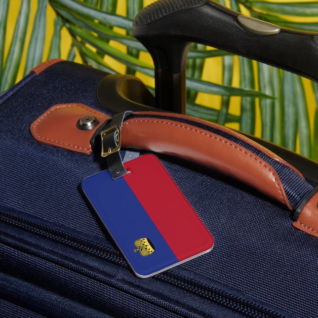 Liechtenstein flag luggage tag (Front Insitu 1)