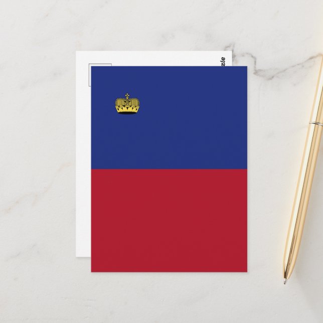 Liechtenstein flag postcard (Front/Back In Situ)