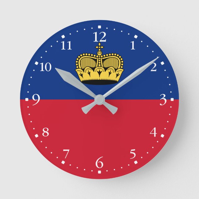Liechtenstein Flag Round Clock (Front)