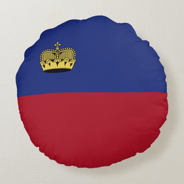 Liechtenstein flag round cushion (Back)