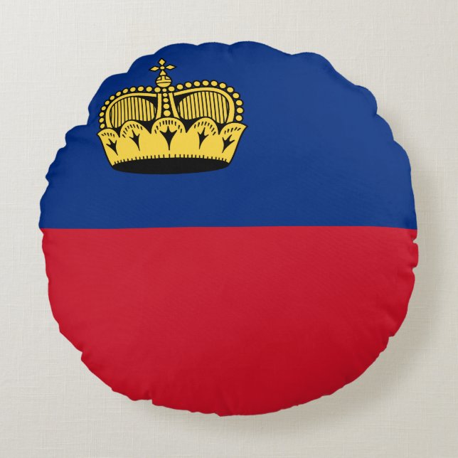 Liechtenstein Flag Round Cushion (Front)