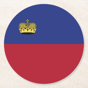 Liechtenstein flag round paper coaster