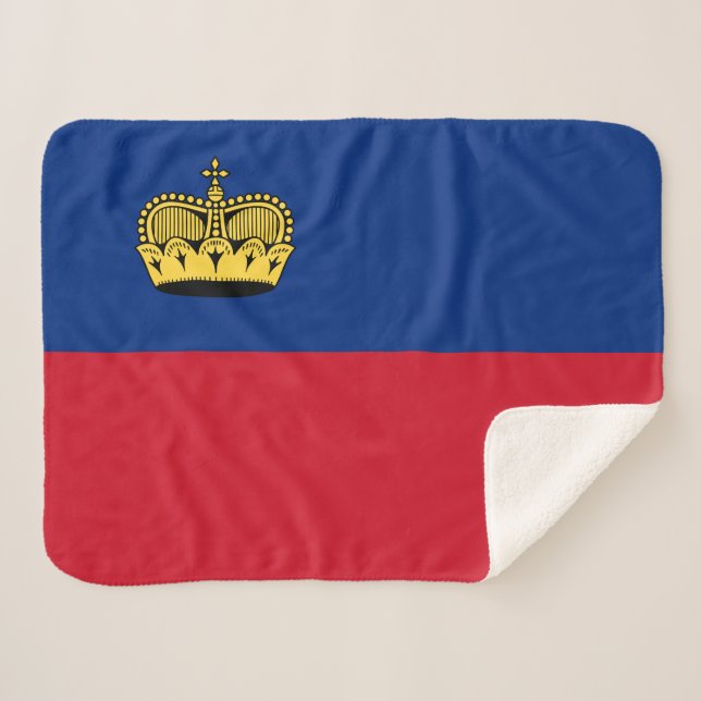 Liechtenstein Flag Sherpa Blanket (Front (Horizontal))