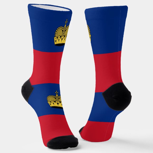Liechtenstein Flag Socks (Angled)