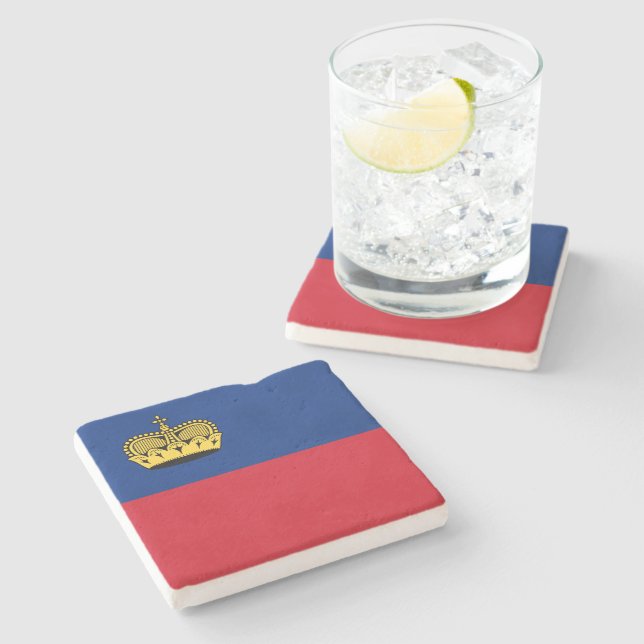 Liechtenstein Flag Stone Coaster (Side)
