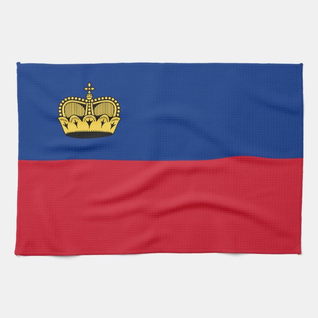 Liechtenstein Flag Tea Towel (Horizontal)