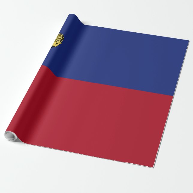 Liechtenstein flag wrapping paper (Unrolled)