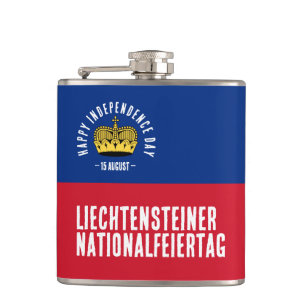 Liechtenstein National Day Flag Hip Flask