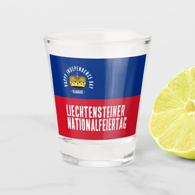Liechtenstein National Day Flag Shot Glass (Front)