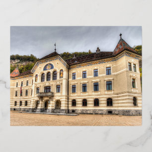 Liechtenstein Parliament Foil Holiday Postcard