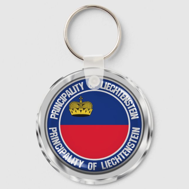 Liechtenstein Round Emblem Key Ring (Front)