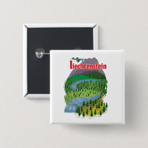 liechtenstein Travel poster 15 Cm Square Badge