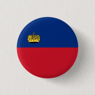 Liechtensteiner Flag, Flag of Liechtenstein 3 Cm Round Badge