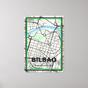 Lienzo minimalist map Bilbao - Natural Colors Canvas Print
