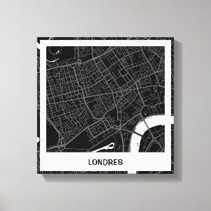 Lienzo minimalist map London - Black-white Canvas Print