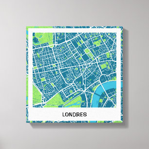 Lienzo minimalist map London - Blue-Green Canvas Print