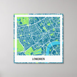 Lienzo minimalist map London - Blue-Green Canvas Print