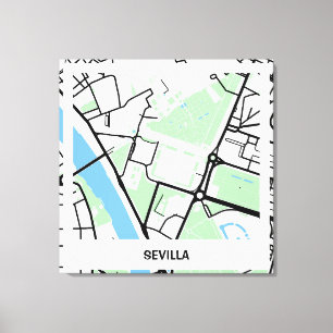 Lienzo minimalist map Sevilla - Natural color Canvas Print