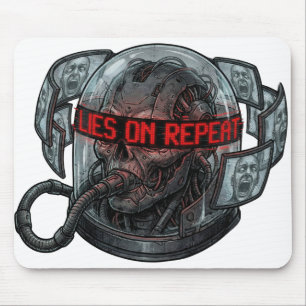 Lies On Repeat – Dystopian Propaganda Brainwash Mouse Pad