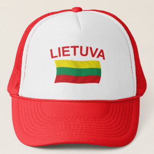 Lietuva (Lithuania) Red Ltrs Trucker Hat