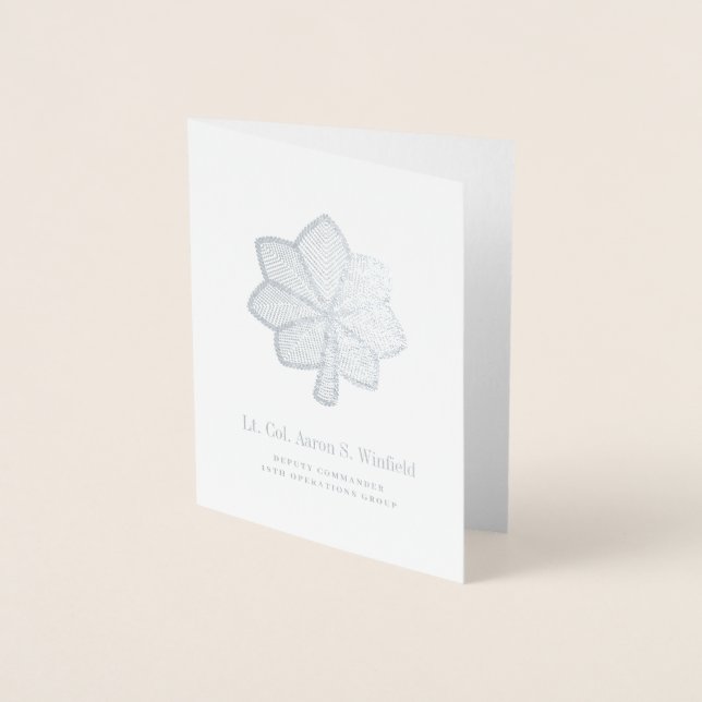 Lieutenant Colonel Military Rank Personal Foil Card (Front)