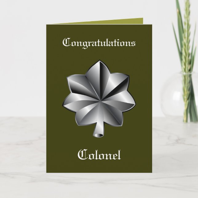 Lieutenant Colonel Retirement Card (Front)