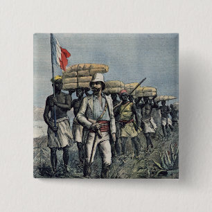 Lieutenant Mizon  on his 1892 Mission 15 Cm Square Badge