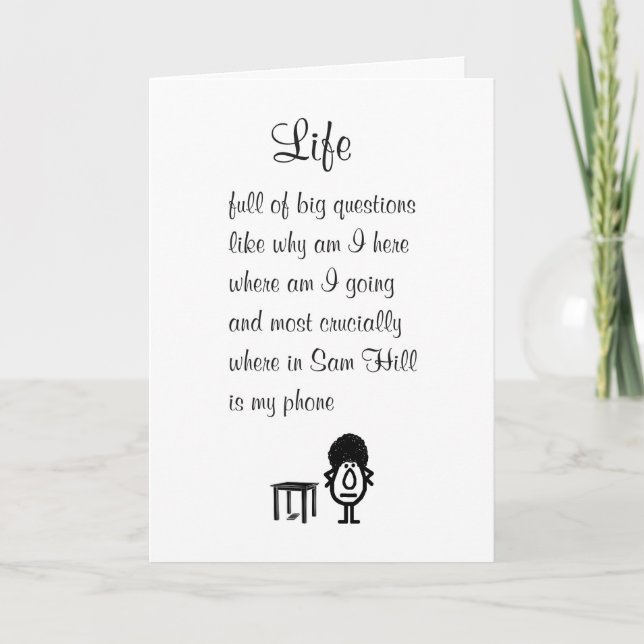 Life A Funny Thinking Of You Poem Card (Front)
