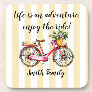 Life Adventure Bicycle Custom Coaster