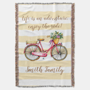 Life Adventure Bicycle Custom Throw Blanket