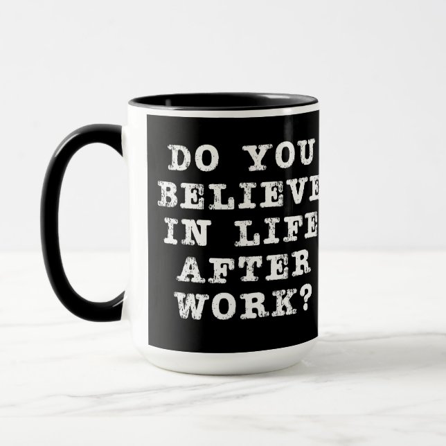 Life After Work on Black Mug (Left)