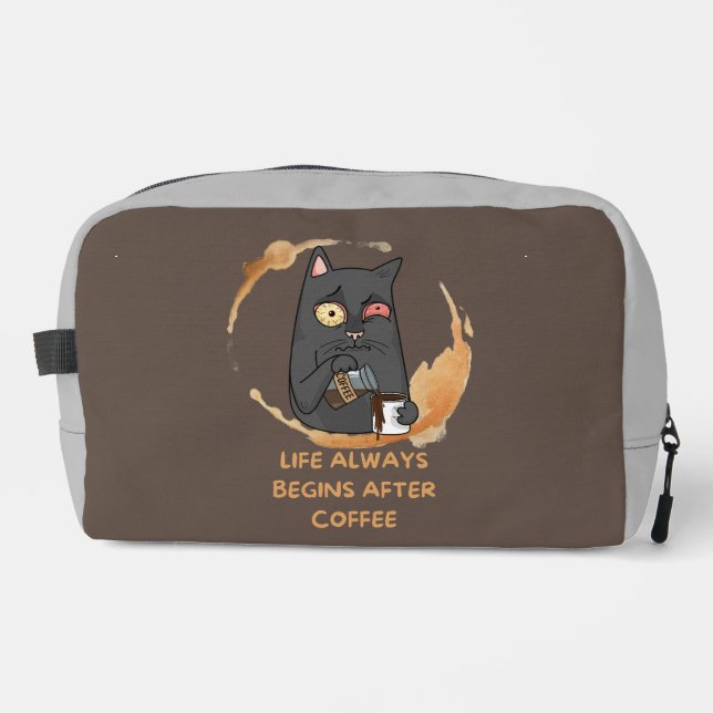 life always begin after coffee dopp kit (Front)