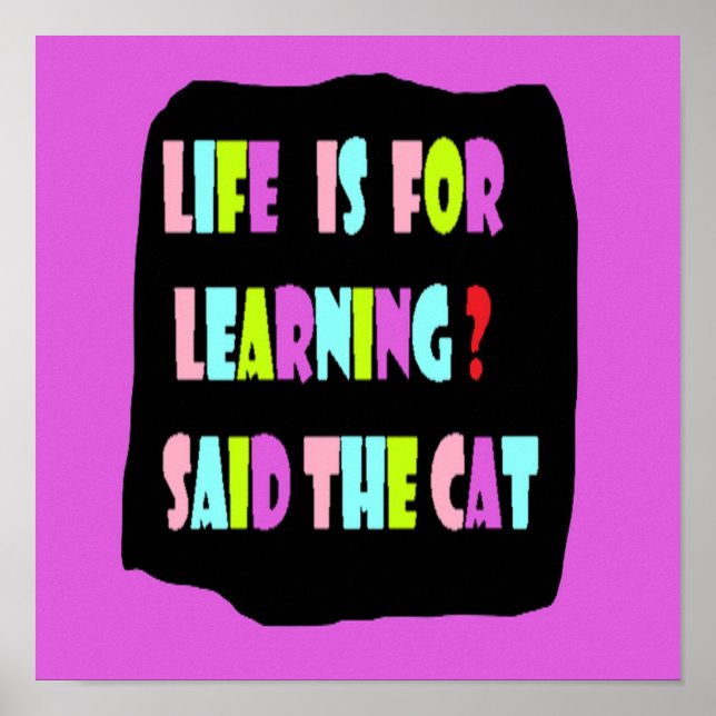 Life and learning big letters for kids poster (Front)