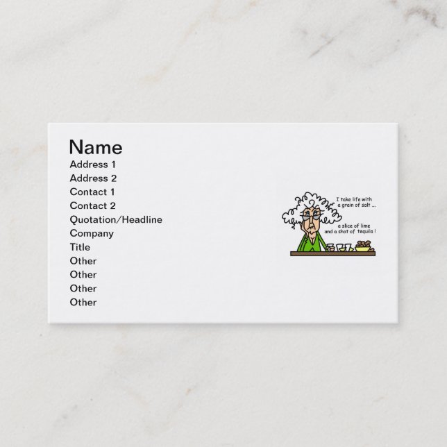 Life and Tequila Humour Business Card (Front)