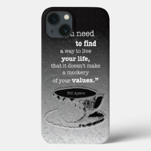 Life and Values, Illustrated Existentialism quote iPhone 13 Case
