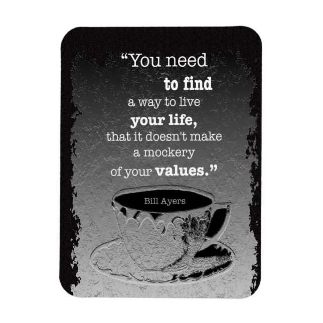 Life and Values, Illustrated Existentialism quote Magnet (Vertical)