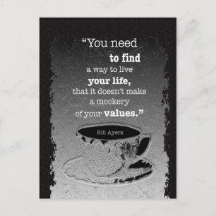 Life and Values, Illustrated Existentialism quote Postcard