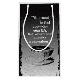 Life and Values, Illustrated Existentialism quote Small Gift Bag
