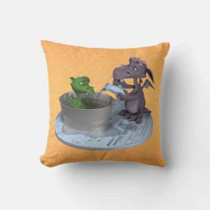 Life as a little dragon: bath time cushion