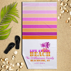 Life at the Beach Personalized Beach Towel