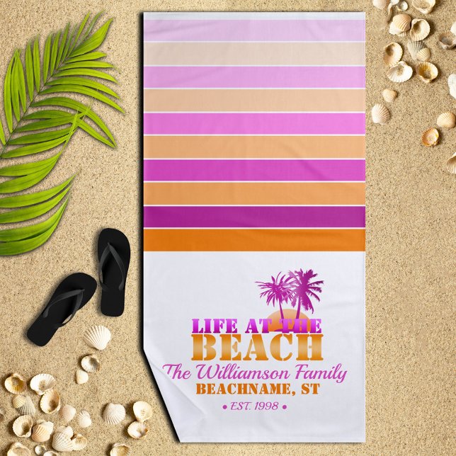 Life at the Beach Personalized Beach Towel (Creator Uploaded)
