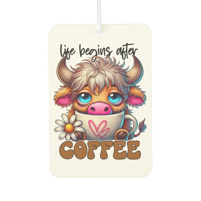 Life Begins After Coffee  Car Air Freshener (Front)