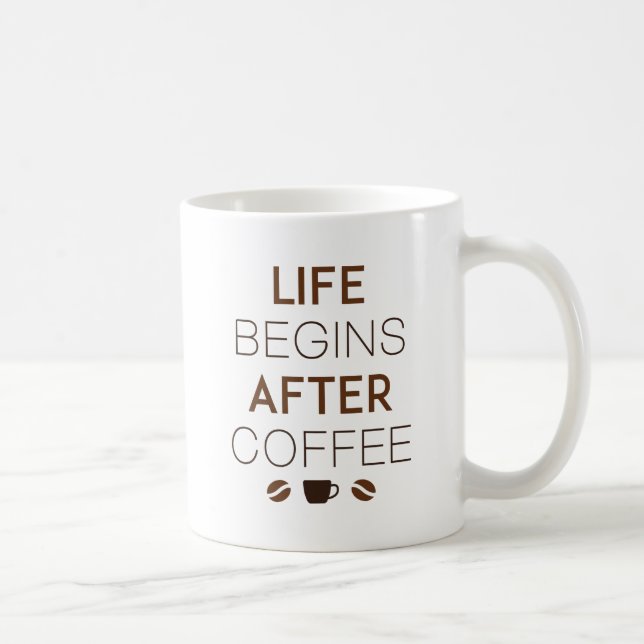 Life Begins After Coffee Coffee Mug (Right)