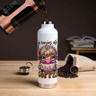 Life Begins After Coffee Water Bottle